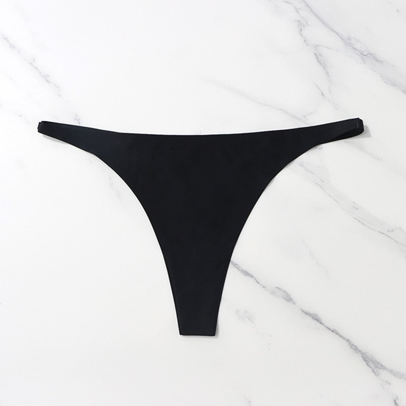 Black Seamless Thong
