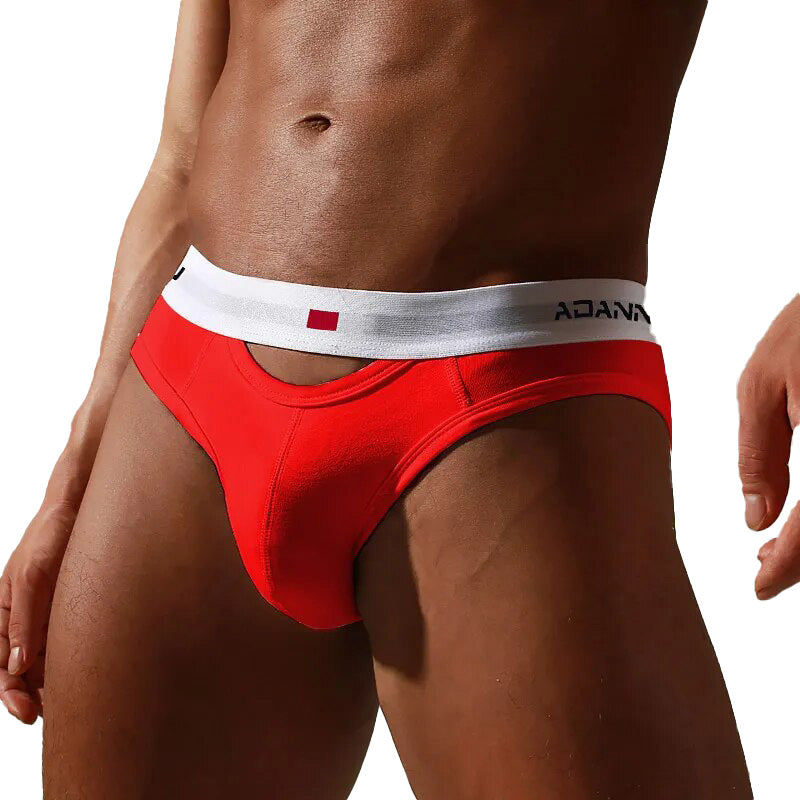 Men's Open Front Briefs - Red