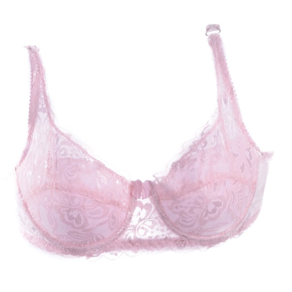 Women's Lace Underwire Push Up Bra - Pink