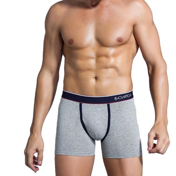 Bonitos Classic No-fly Free Mens Cotton Boxer Brief Gray
