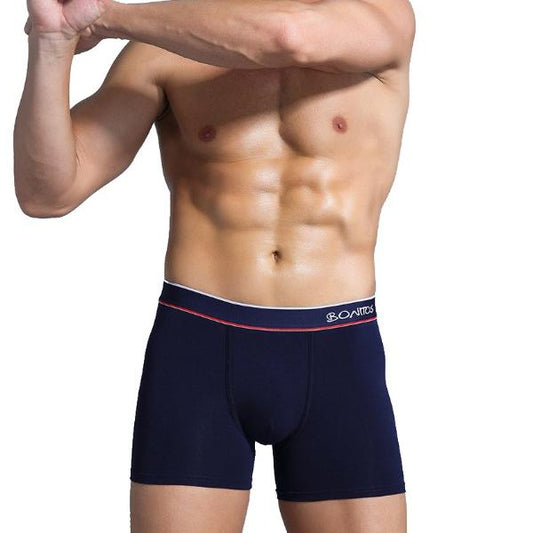 Bonitos Classic No-fly Free Mens Cotton Boxer Brief Navy Blue