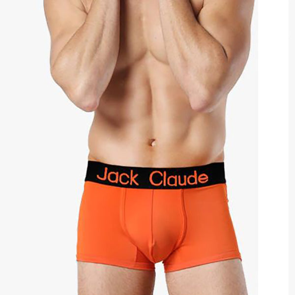 Jack Claude Mens Boxer Brief Pouch Underwear - Orange
