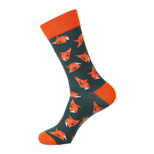Cotton Polyester Printed Crew Socks