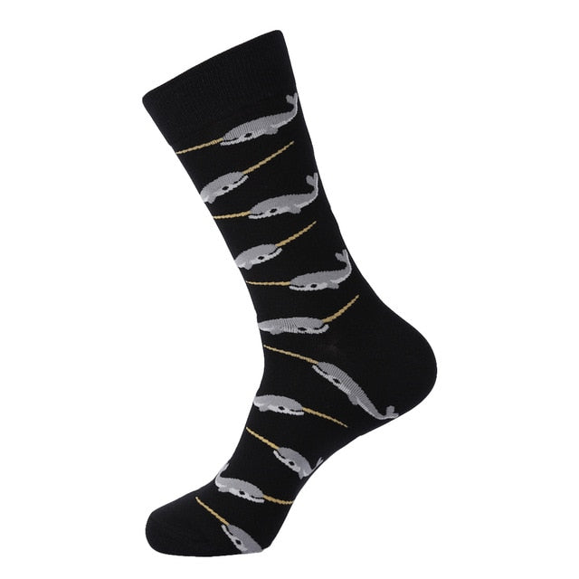 Cotton Polyester Printed Crew Socks