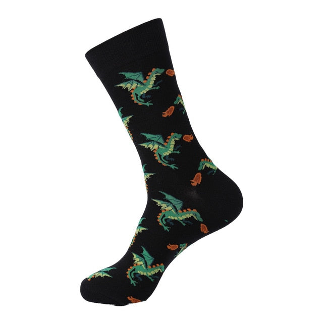 Cotton Polyester Printed Crew Socks