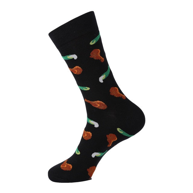 Cotton Polyester Printed Crew Socks
