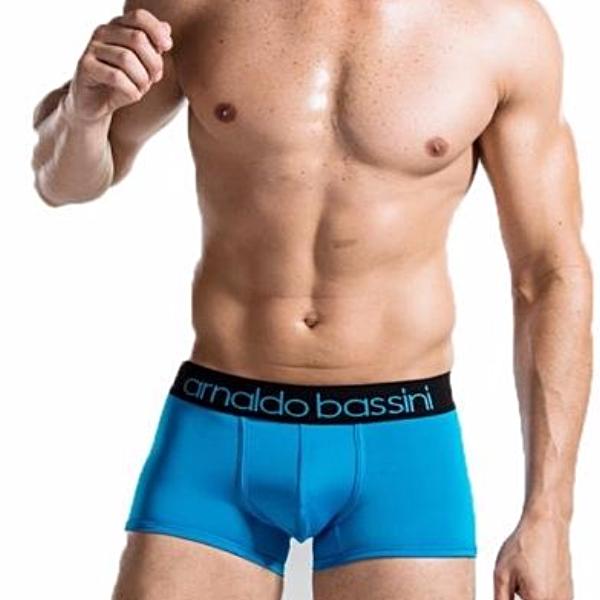 Arnaldo Bassini free Men's Boxer Brief with Black Waistband Blue