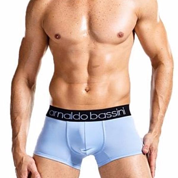 Arnaldo Bassini free Men's Boxer Brief with Black Waistband Light Blue