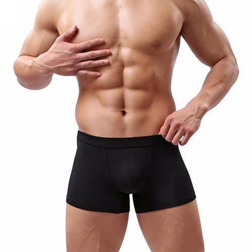 Free Men's Modal Solid Color Boxer Brief Underwear - Black