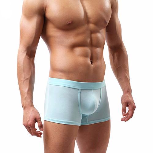 Free Men's Modal Solid Color Boxer Brief Underwear - Light Blue
