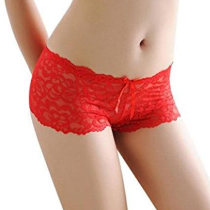 Women's Lace Boyshort - Red