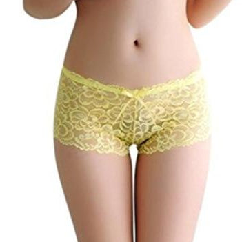 Women's Lace Boyshort - Yellow