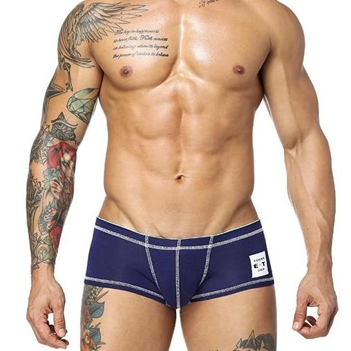 Free Men's ORLVS Low Rise Cotton Trunk Underwear - Blue