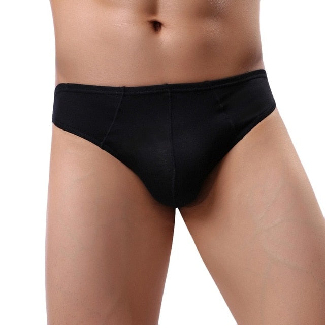 Free Men's Classic Cotton Thong Underwear - Black