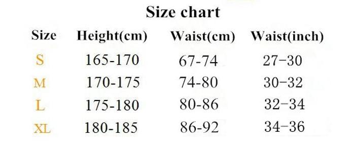 Men's Brave Person Faux Leather Thong Underwear - Size Chart