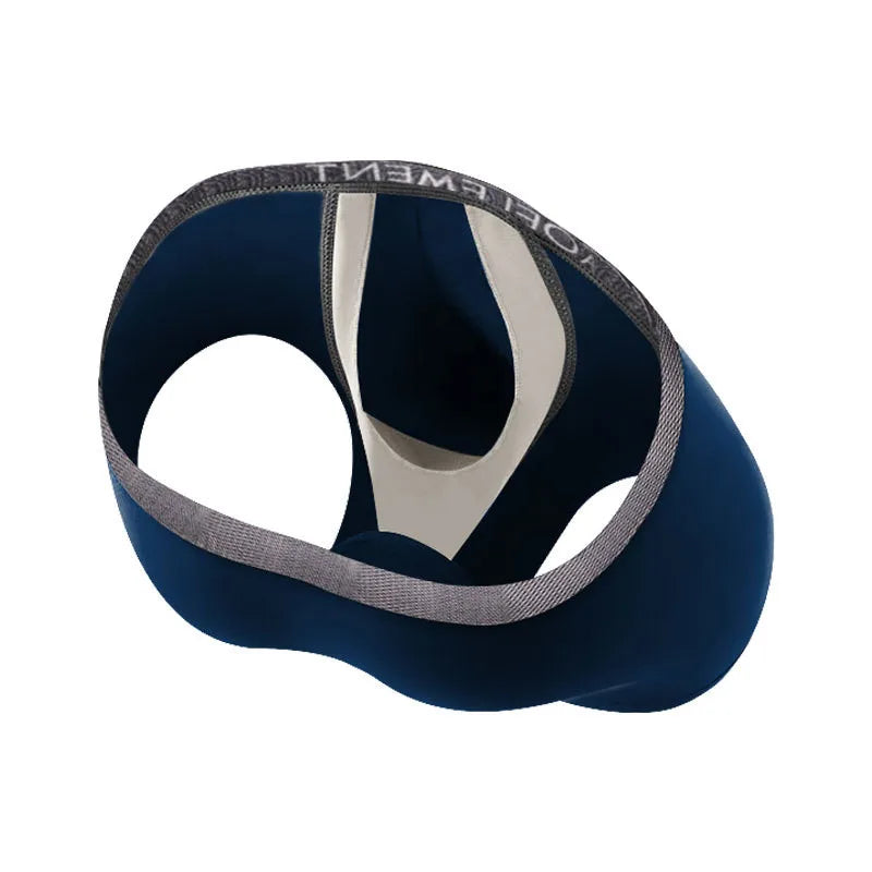 Closeup of men's boxer briefs with ball pouch showing the contoured ball hammock. | color:all