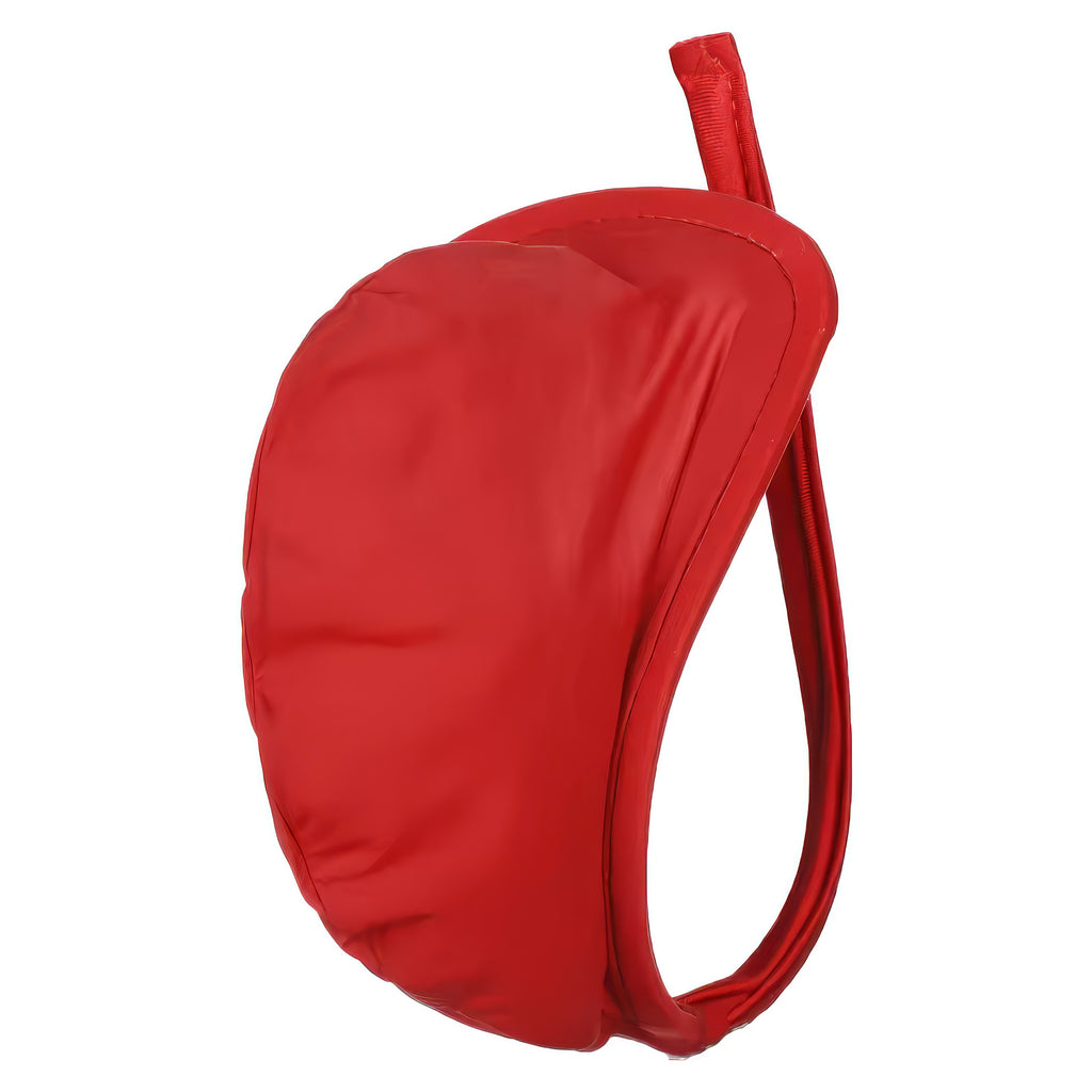 C-string men's thong in red. view highlighting the strapless design and zero waistband architecture | color:red