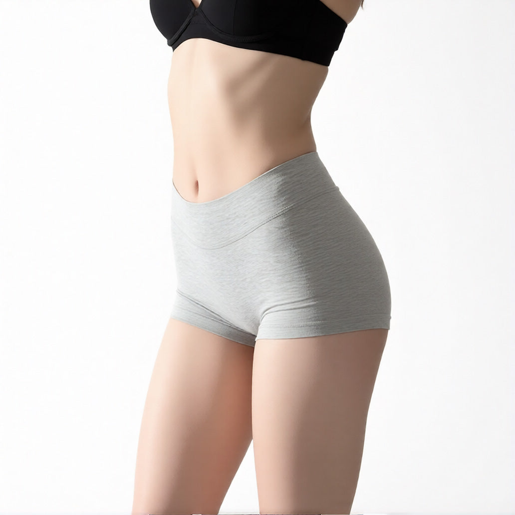 Comfortable boyshort panties in grey, featuring a soft high-rise waistband and full-coverage leg | color:grey