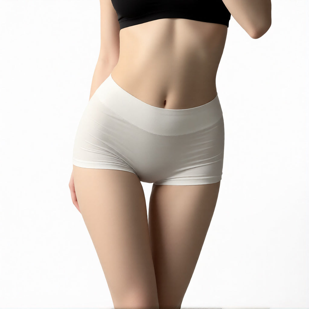 Comfortable boyshort panties in white, featuring a soft high-rise waistband and full-coverage leg | color:white