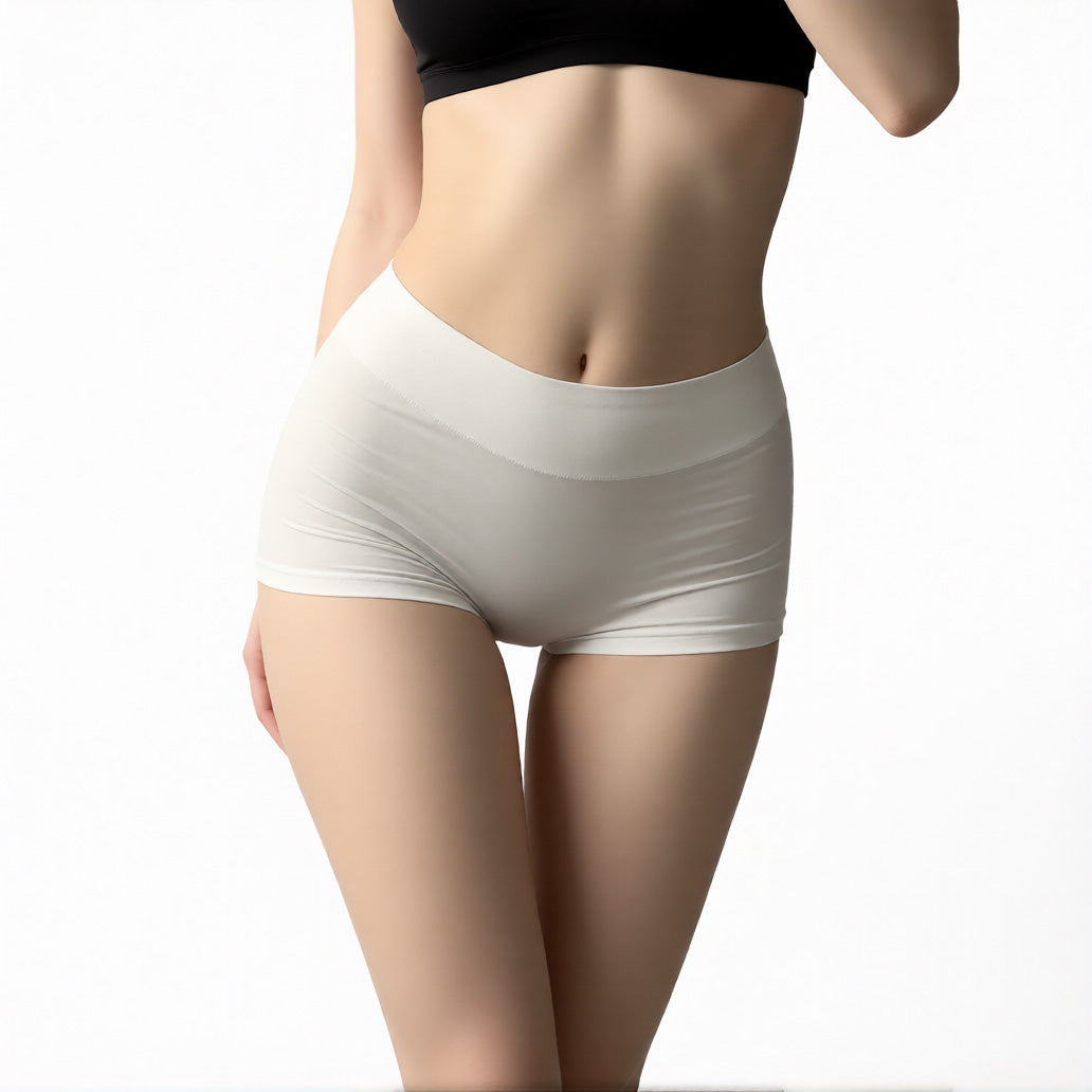 Comfortable boyshort panties in white, featuring a soft high-rise waistband and full-coverage leg | color:white