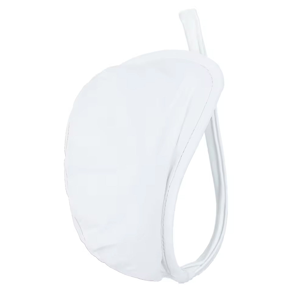Men's c-string underwear in white, view highlighting the strapless design and zero waistband architecture | color:white