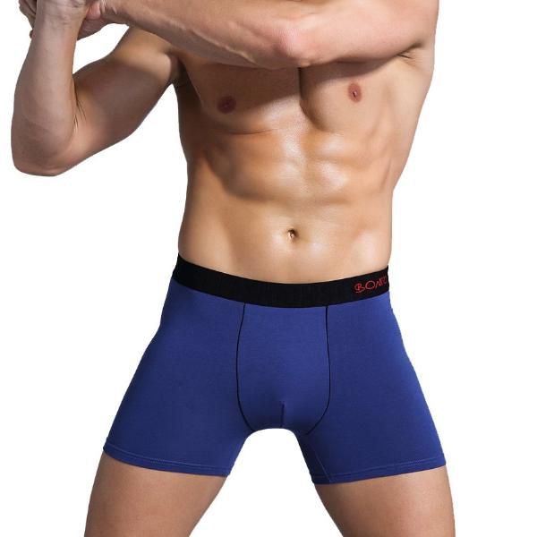 Bonitos Classic No-fly Free Mens Cotton Boxer Brief Blue