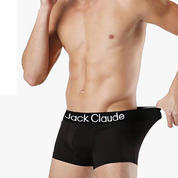 Jack Claude Mens Boxer Brief Pouch Underwear - Black