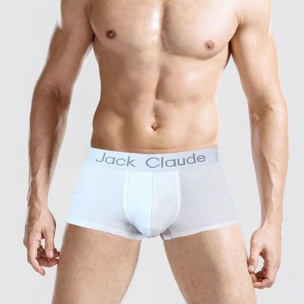 Jack Claude Mens Boxer Brief Pouch Underwear - White