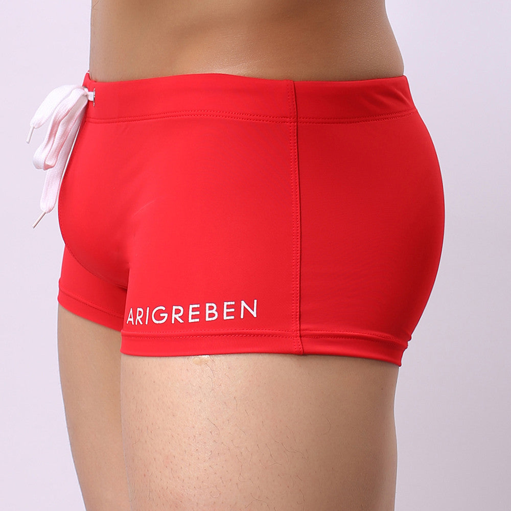 arigreben swim trunk in red | color:red