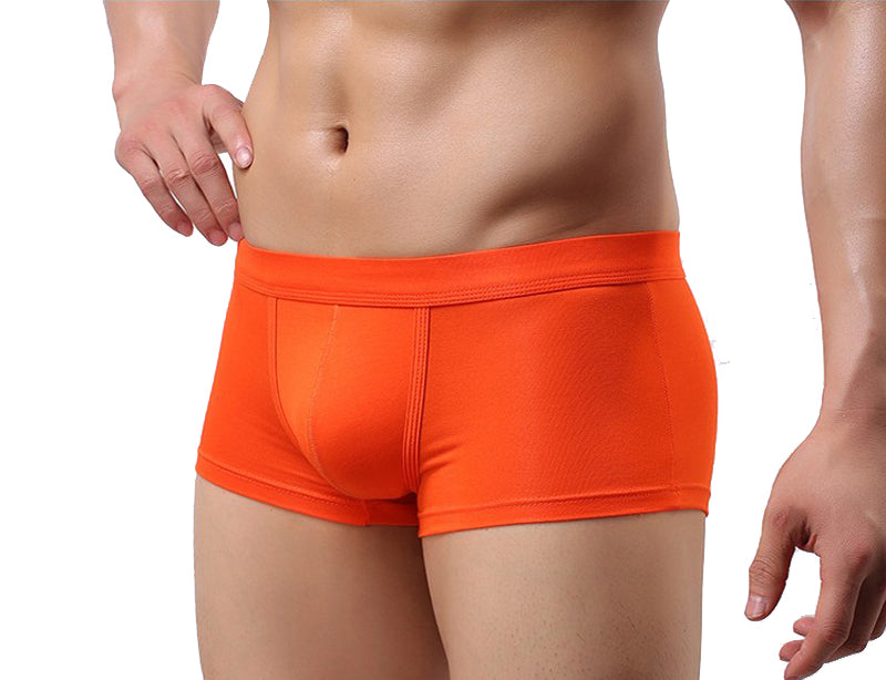Free Men's Modal Solid Color Boxer Brief Underwear - Orange