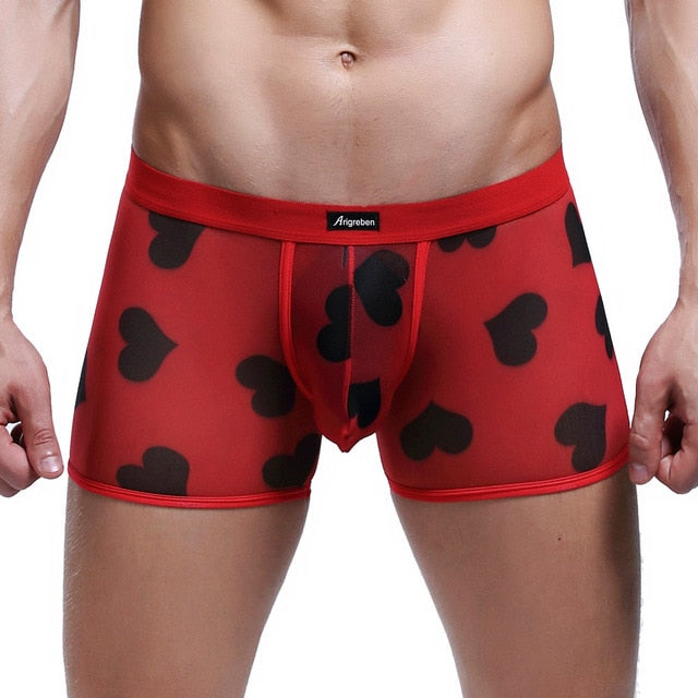 Arigreben Mens Heart Underwear - Red