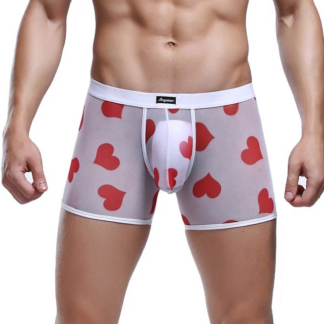 Arigreben Mens Heart Underwear - White