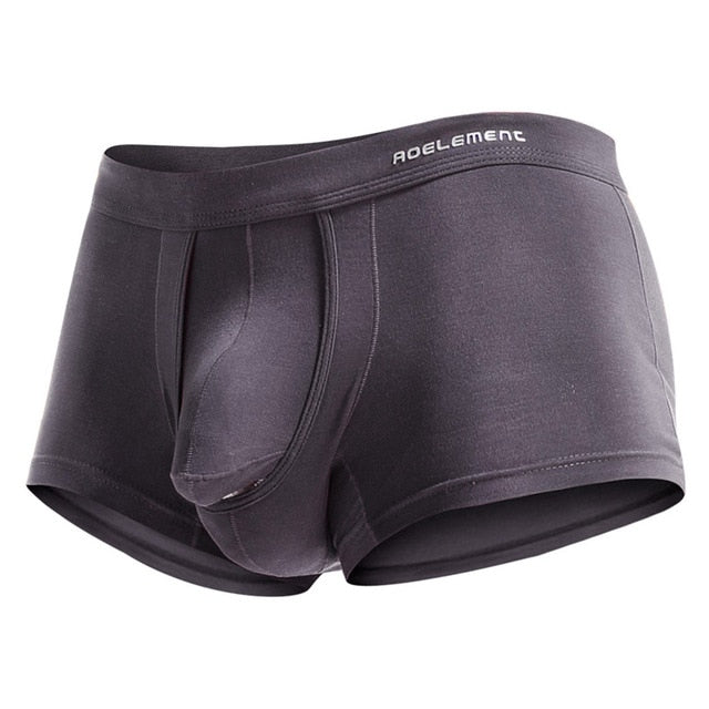 Men's Dual Pouch Boxer Brief Underwear - Gray