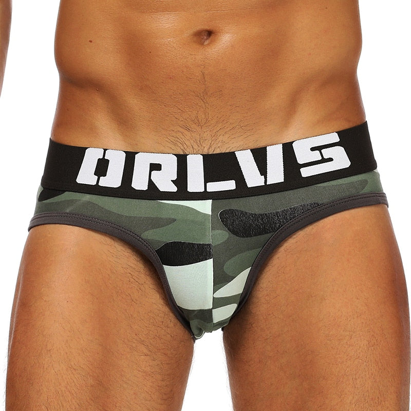 Mens Camouflage Brief Jockstrap Underwear