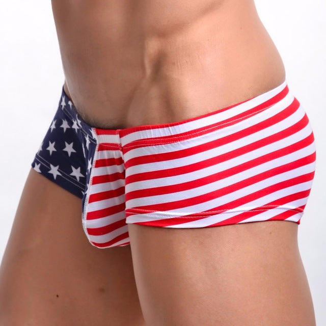 Men US Flag Trunk Underwear Pouch