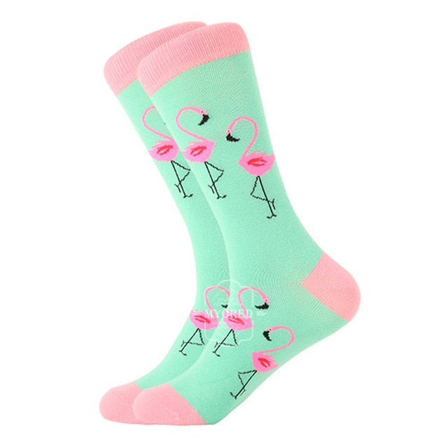 Crazy Fun Socks - Mint Flamingo