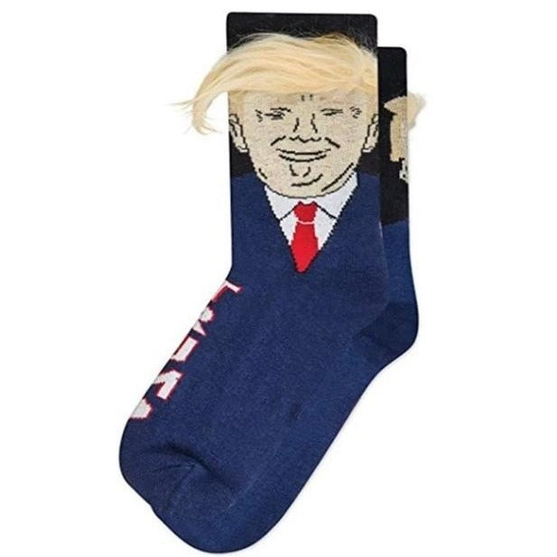 Donald Trump Socks with Hair