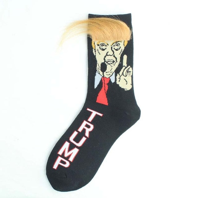 Donald Trump Socks with Hair - Comb Over