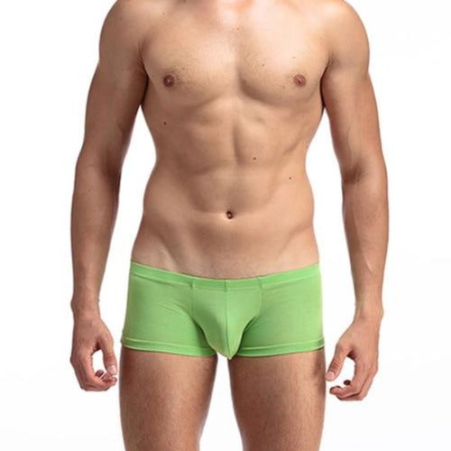 Mens Cotton Poly Heathered Trunk Underwear - Green