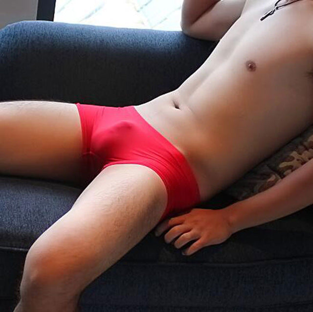 Men's Seamless Polyester Solid Color Trunk