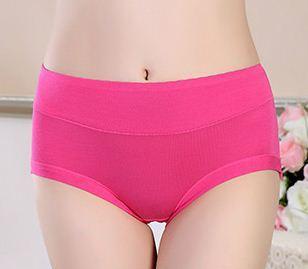 Women's Bamboo Smooth Seam Mid-Rise Brief Underwear - Rose Red
