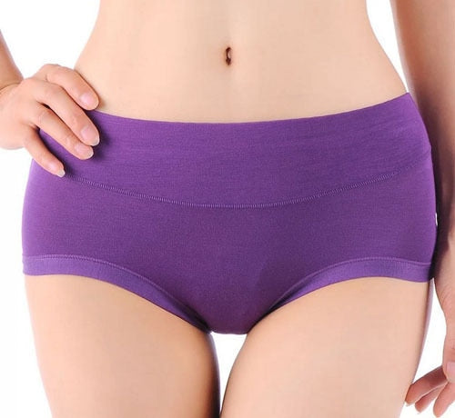 Women's Bamboo Smooth Seam Mid-Rise Brief Underwear - Purple