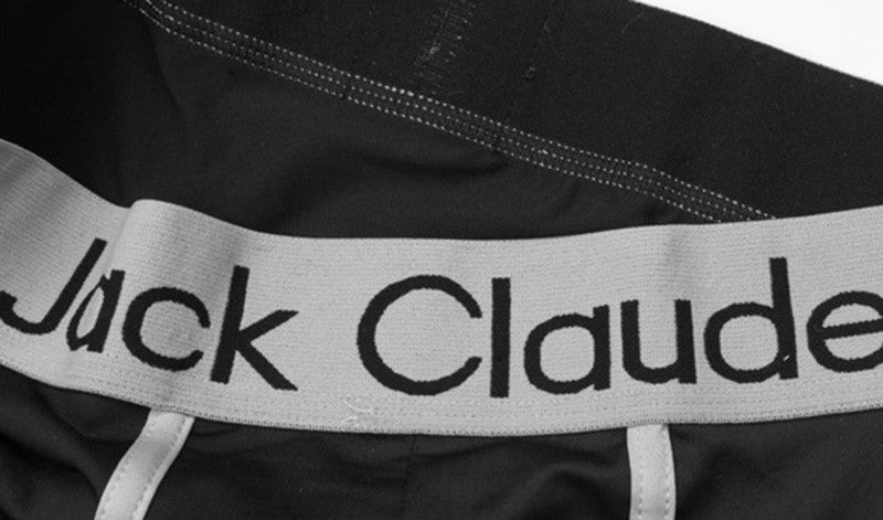 Jack Claude free Men's Boxer Solid Color Boxer Brief with Contrast Seams Black Detail