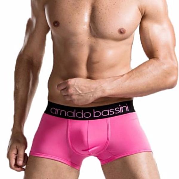 Arnaldo Bassini free Men's Boxer Brief with Black Waistband Pink