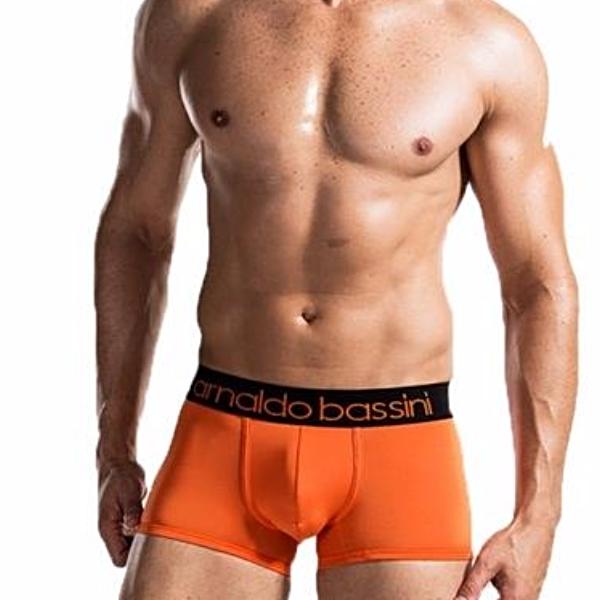 Arnaldo Bassini free Men's Boxer Brief with Black Waistband Orange