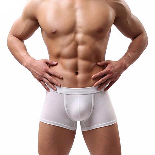Free Men's Modal Solid Color Boxer Brief Underwear - White