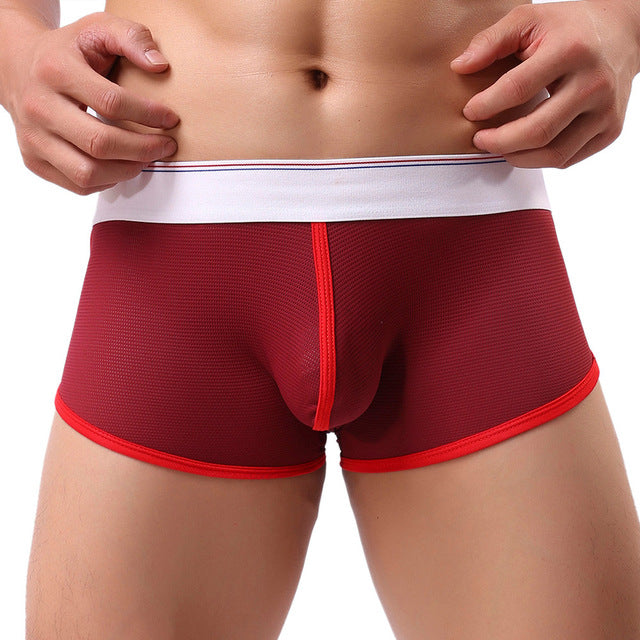 Men's Mesh Trunks Underwear - Red