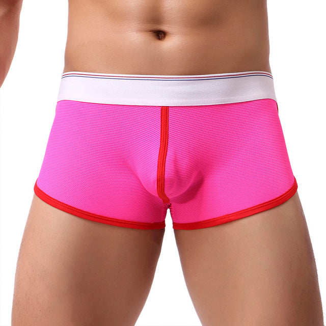 Men's Mesh Trunks Underwear - Pink