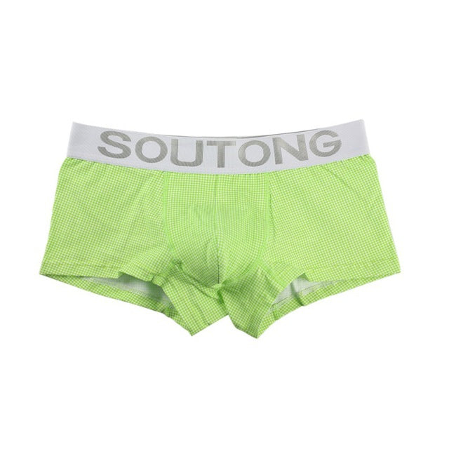 Men's Soutong Small Plaid Printed Boxer Brief