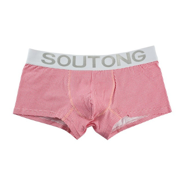 Men's Soutong Small Plaid Printed Boxer Brief